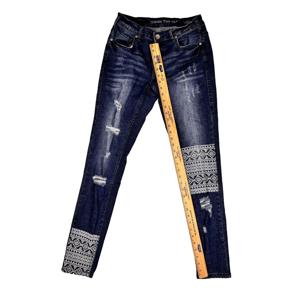 Cowgirl Tuff Co Denim Jeans Aztec Skinny 28x31 Western Rodeo Cowgirl Bold - Picture 6 of 8